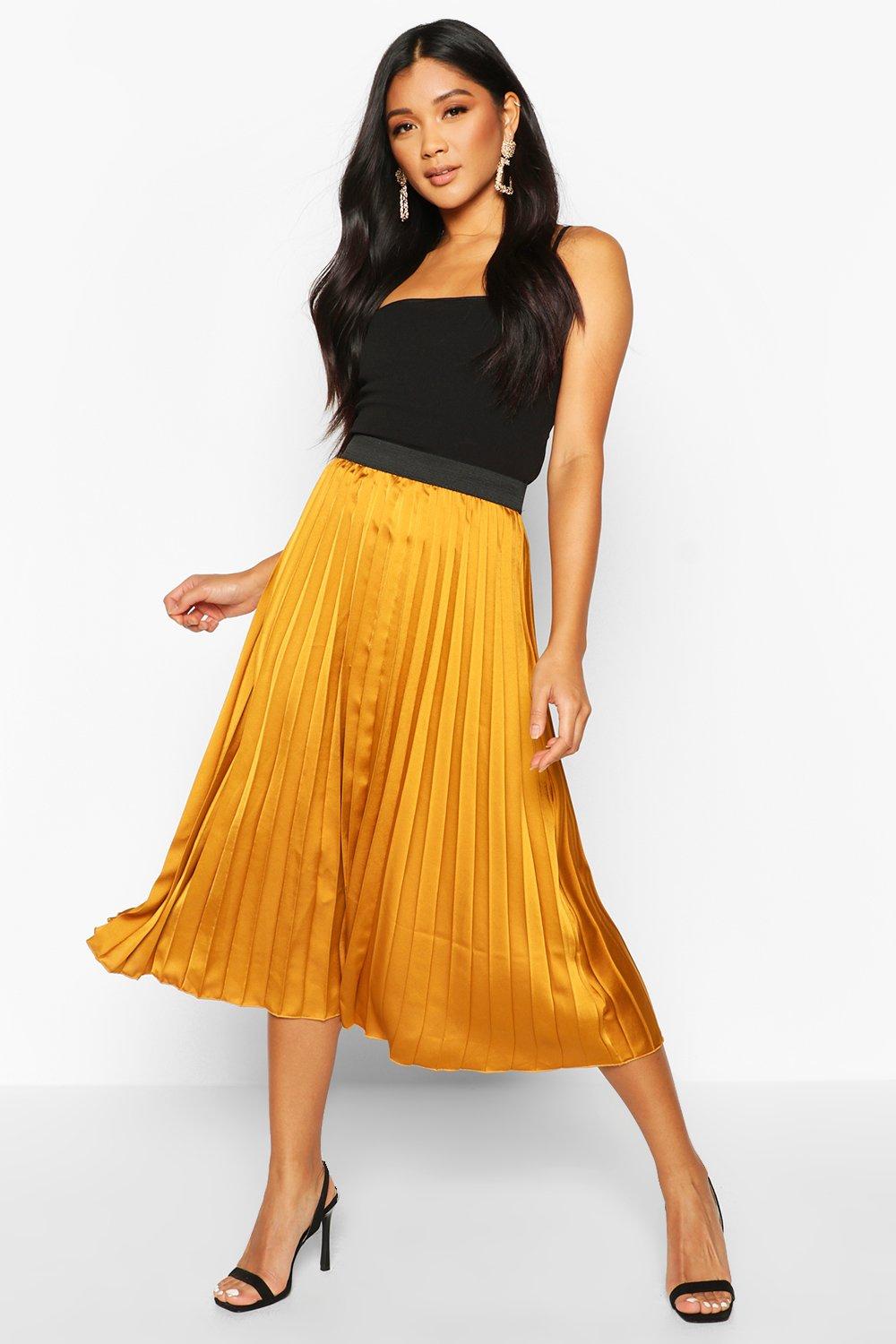 boohoo satin skirts