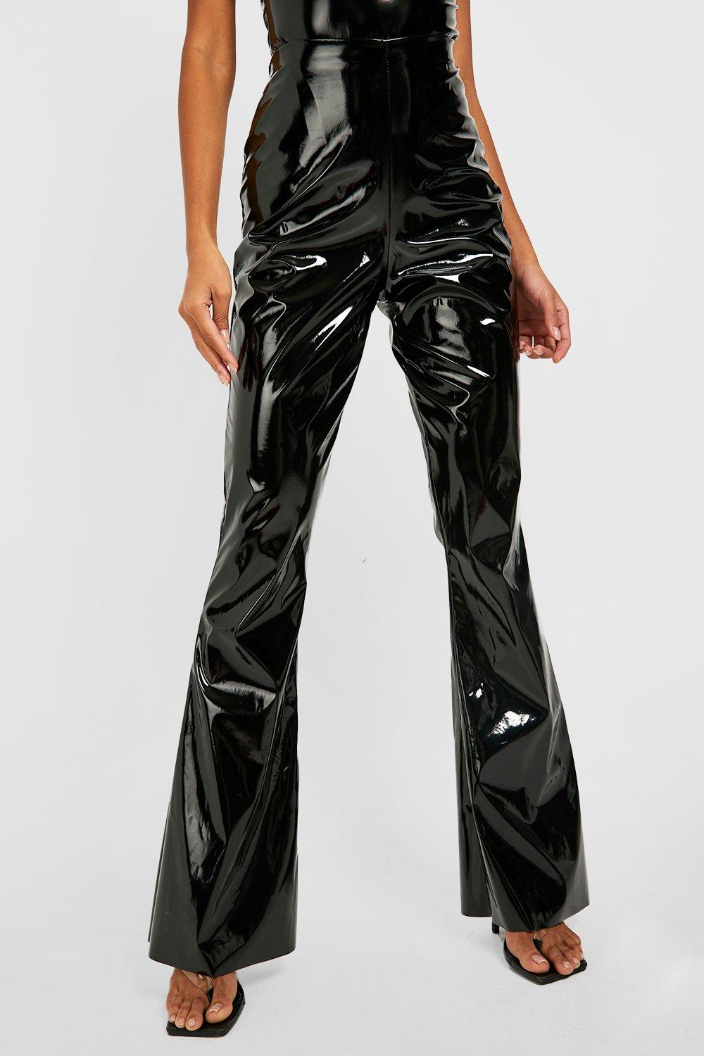 Flare hot sale vinyl pants