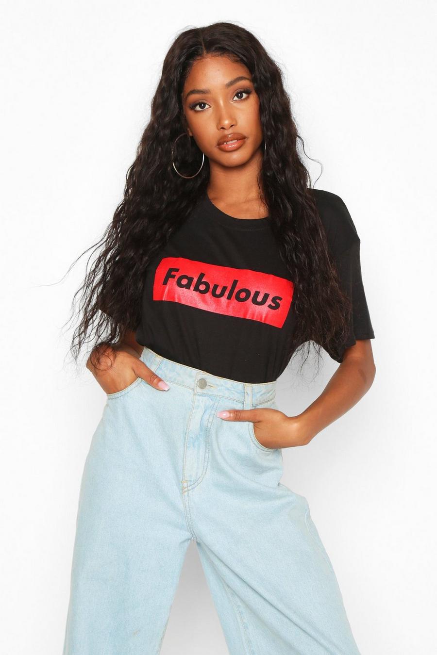 T-Shirt mit „Fabulous“-Slogan image number 1