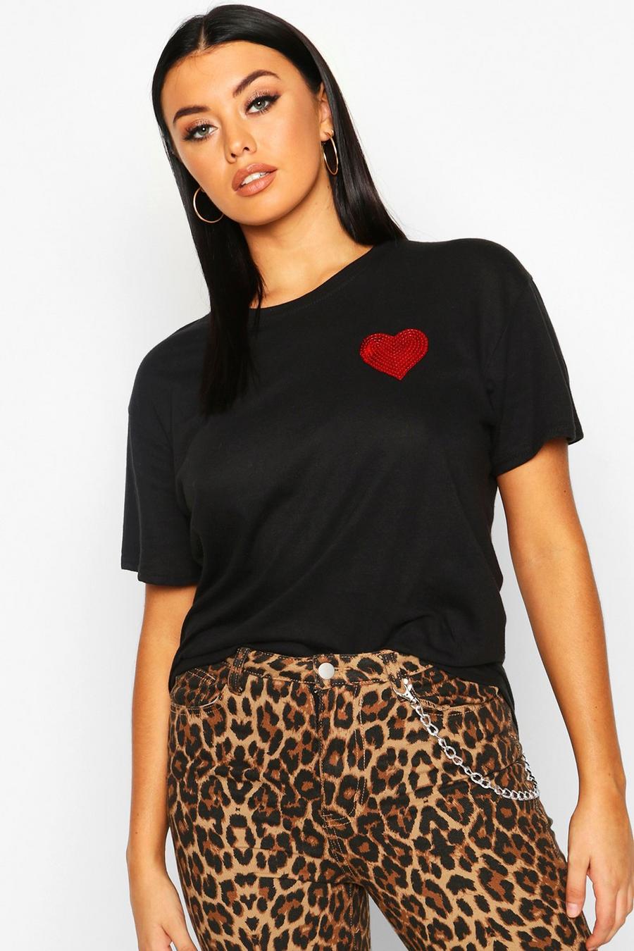 Sequin Love Heart T-Shirt image number 1