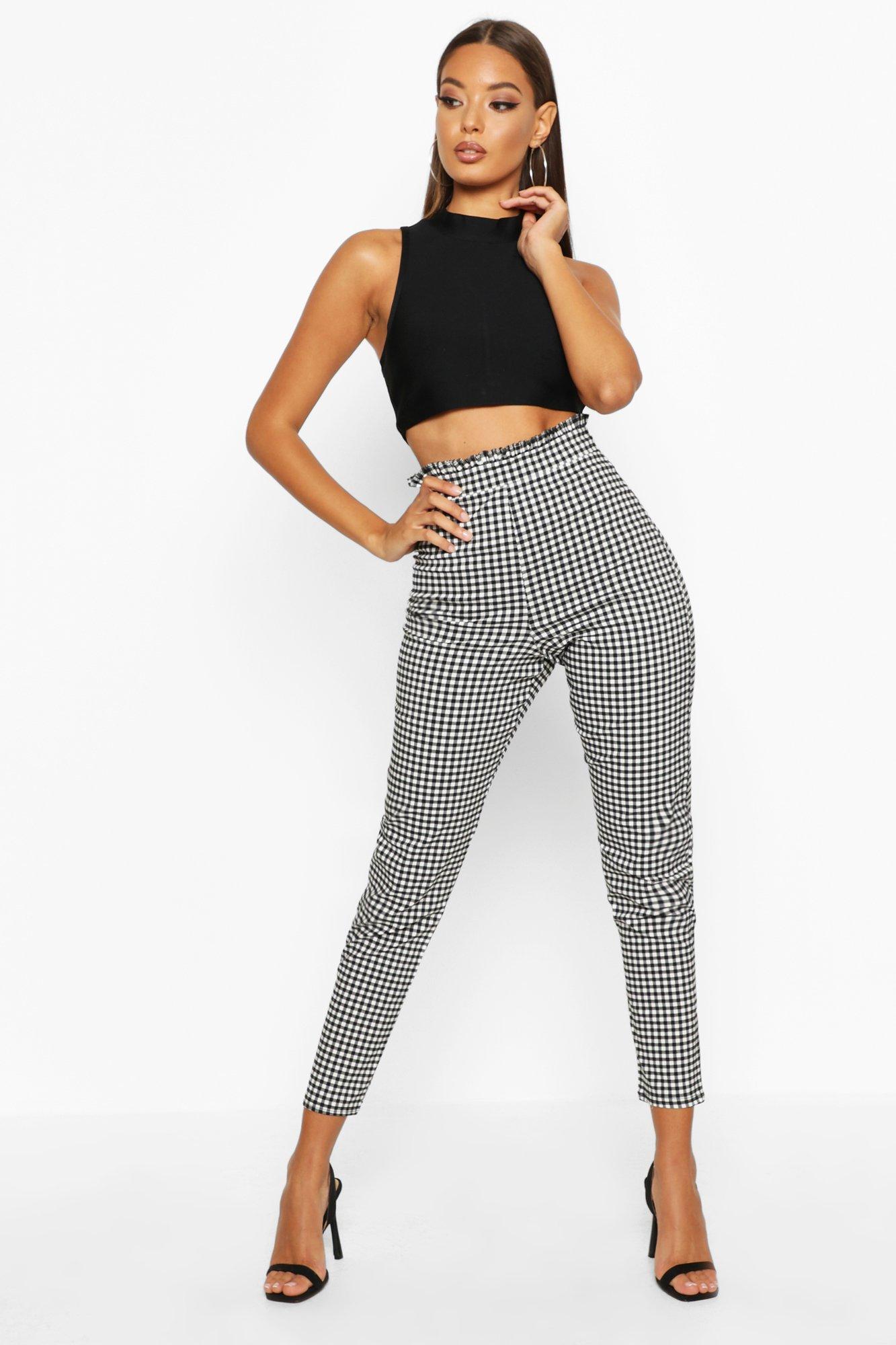 Gingham sales frill trousers