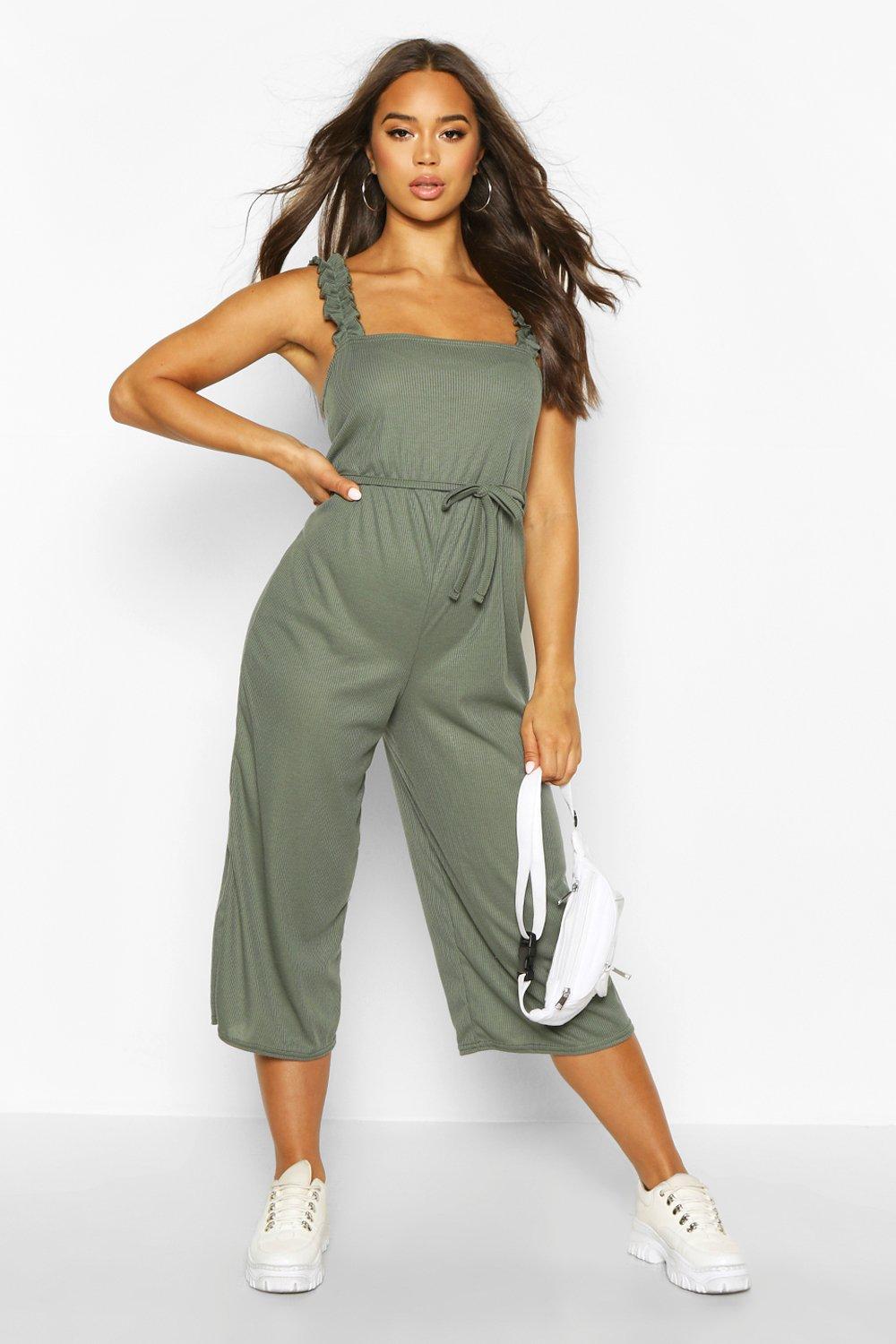 Ruffle strap jumpsuit on sale
