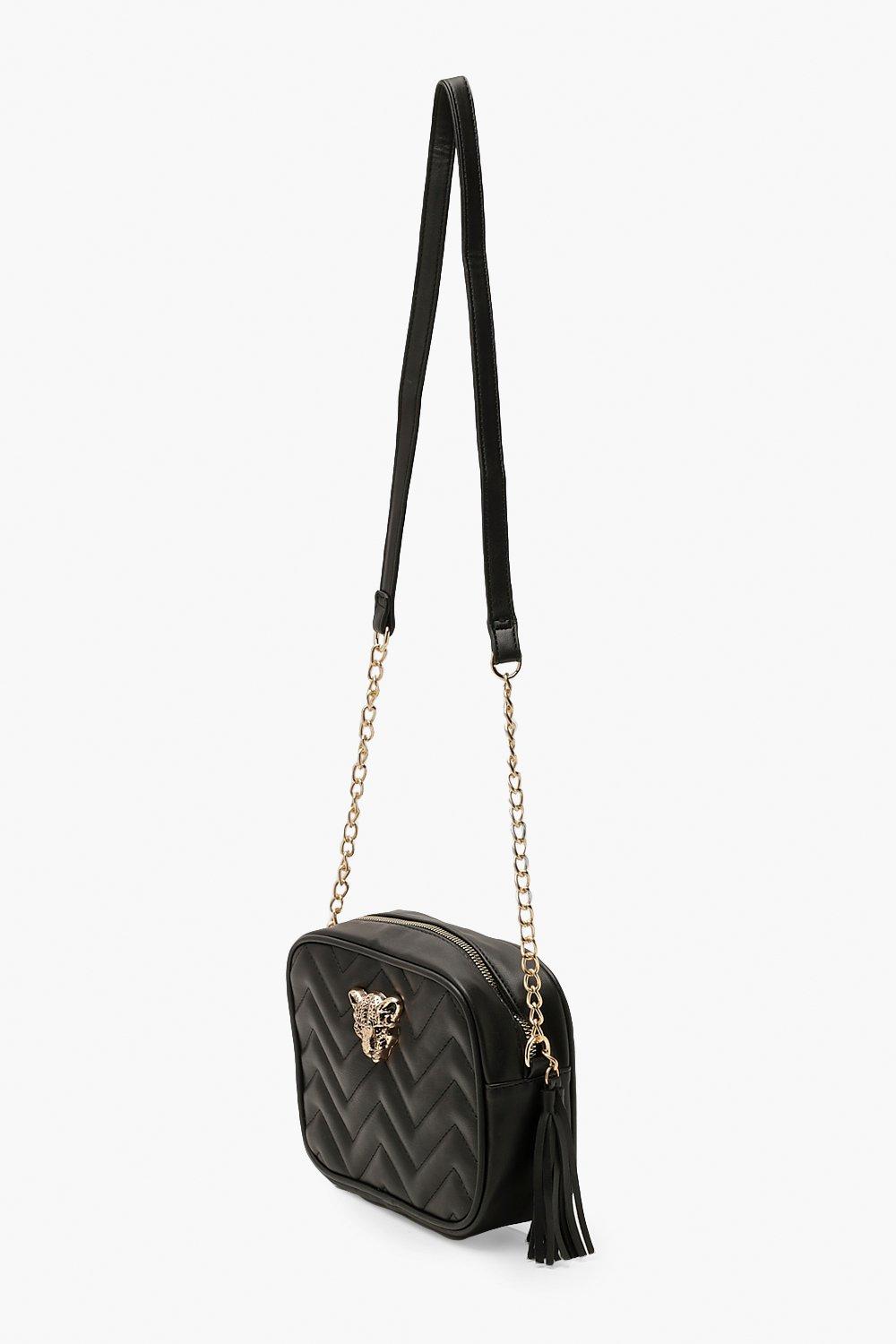 Cheetah Hardware Quilted Cross Body Bag boohoo IE