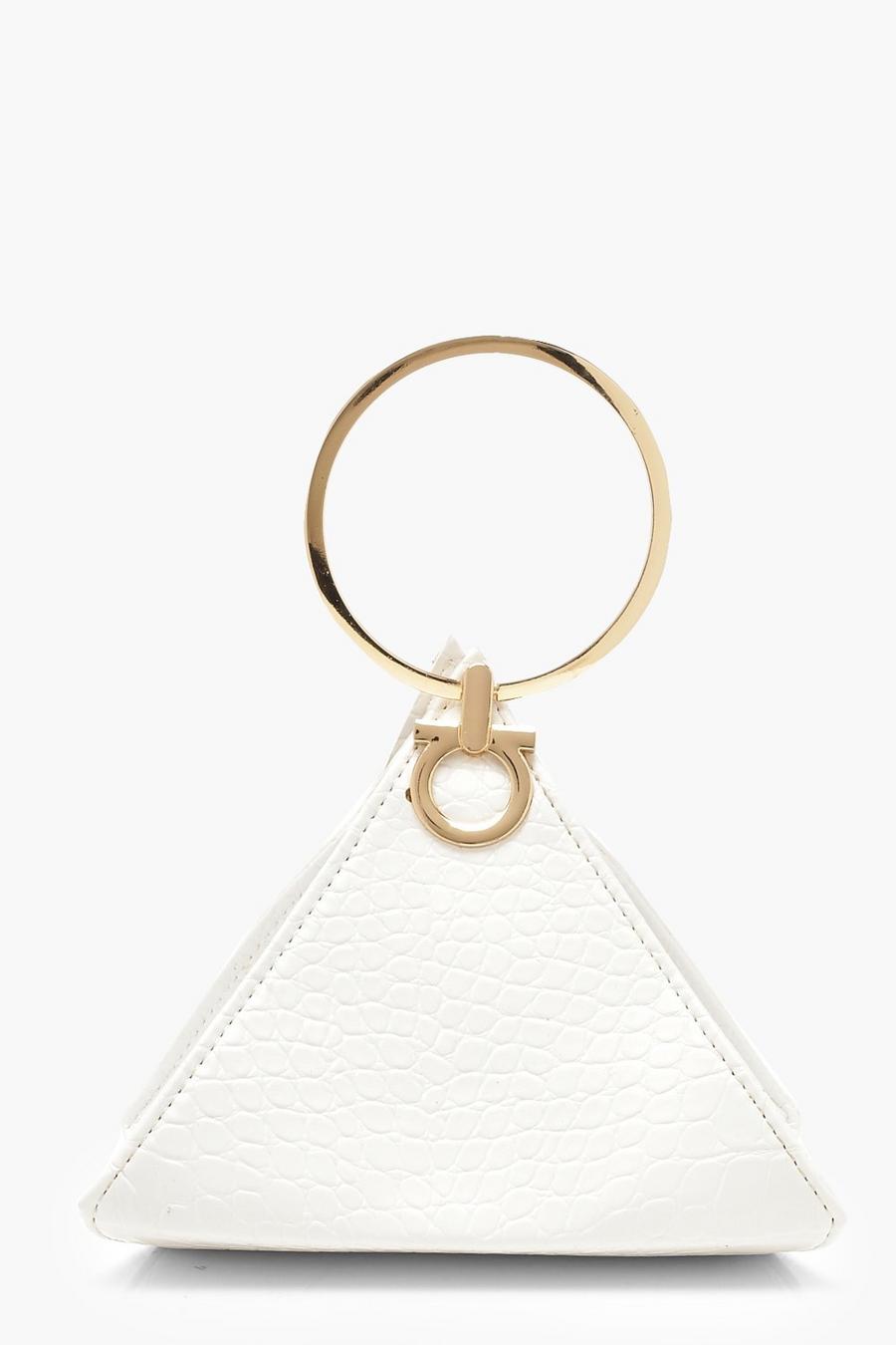 Croc Triangle Ring Handle Clutch Bag image number 1