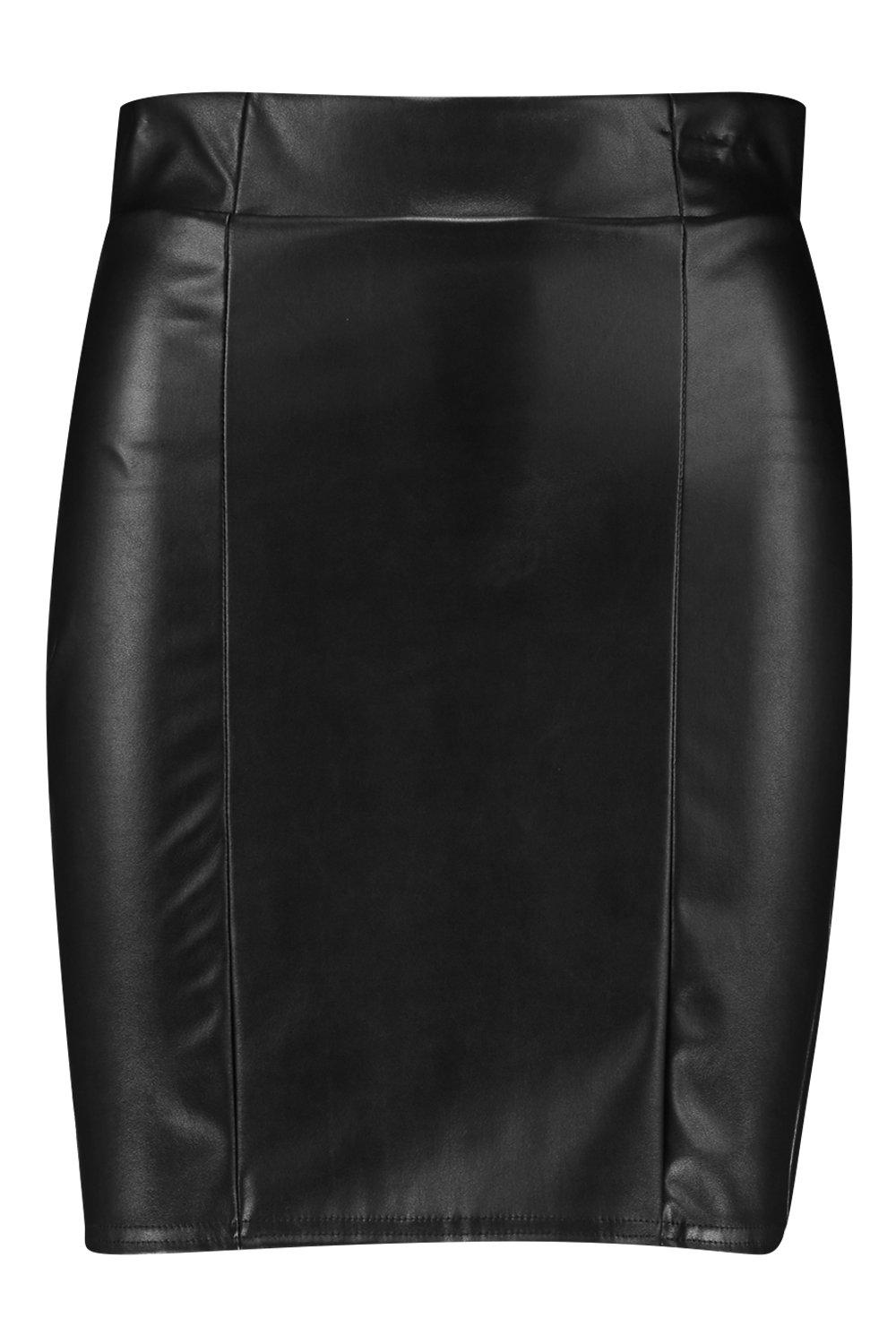 La hearts faux shop leather mini skirt