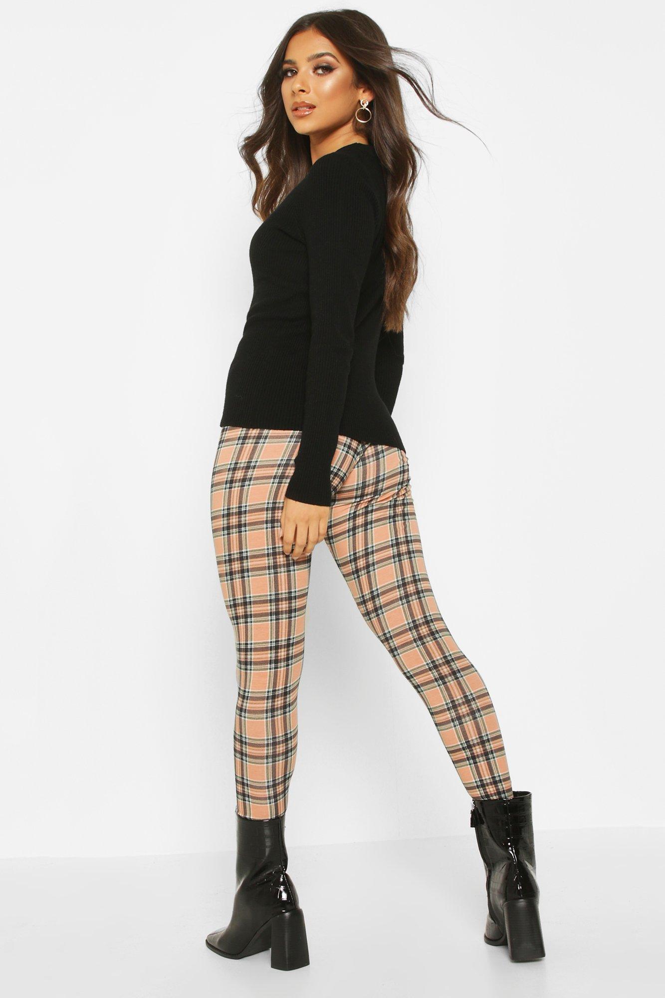 Tartan Check Basic Jersey Leggings