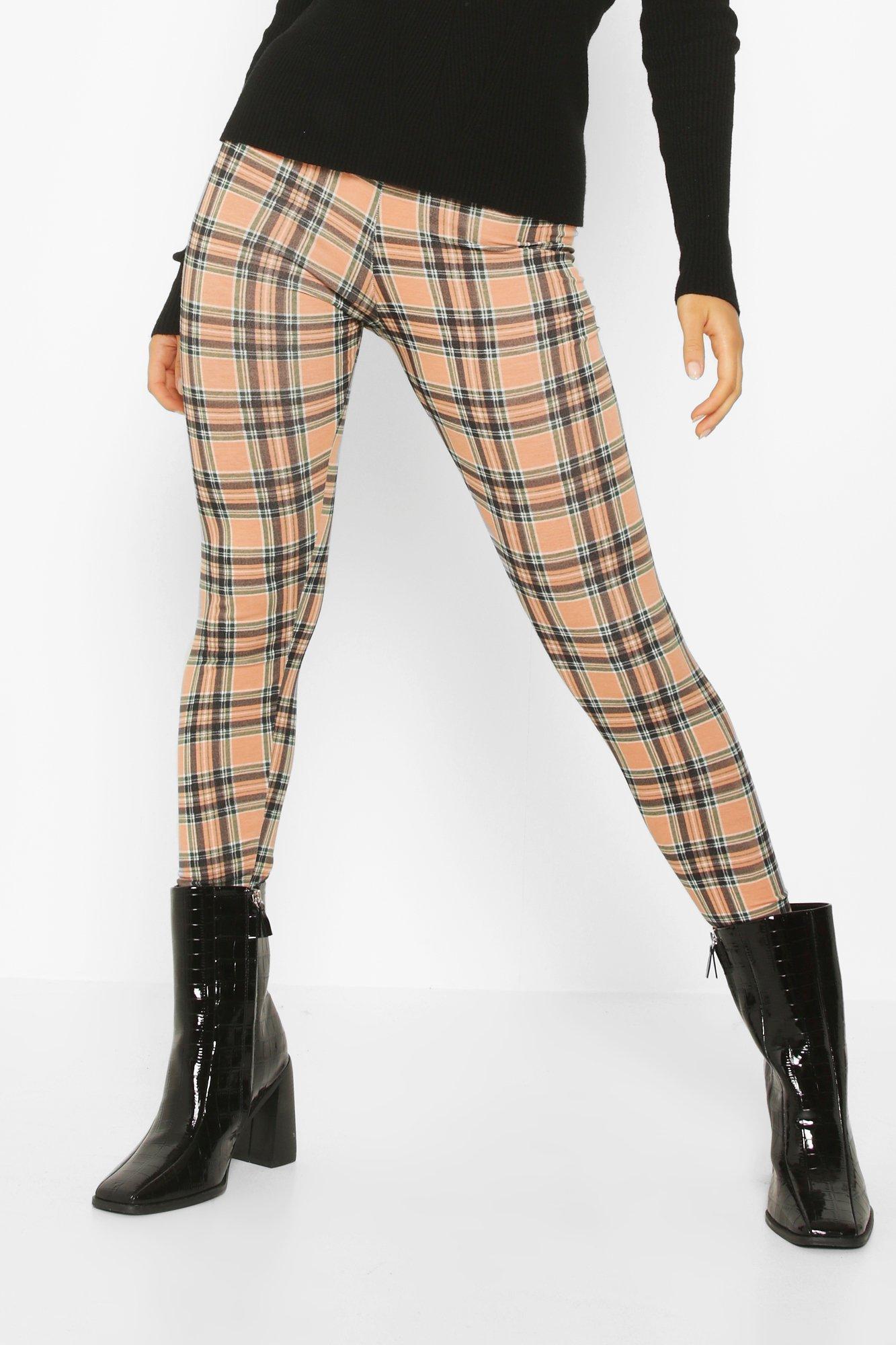 Tan plaid hot sale leggings