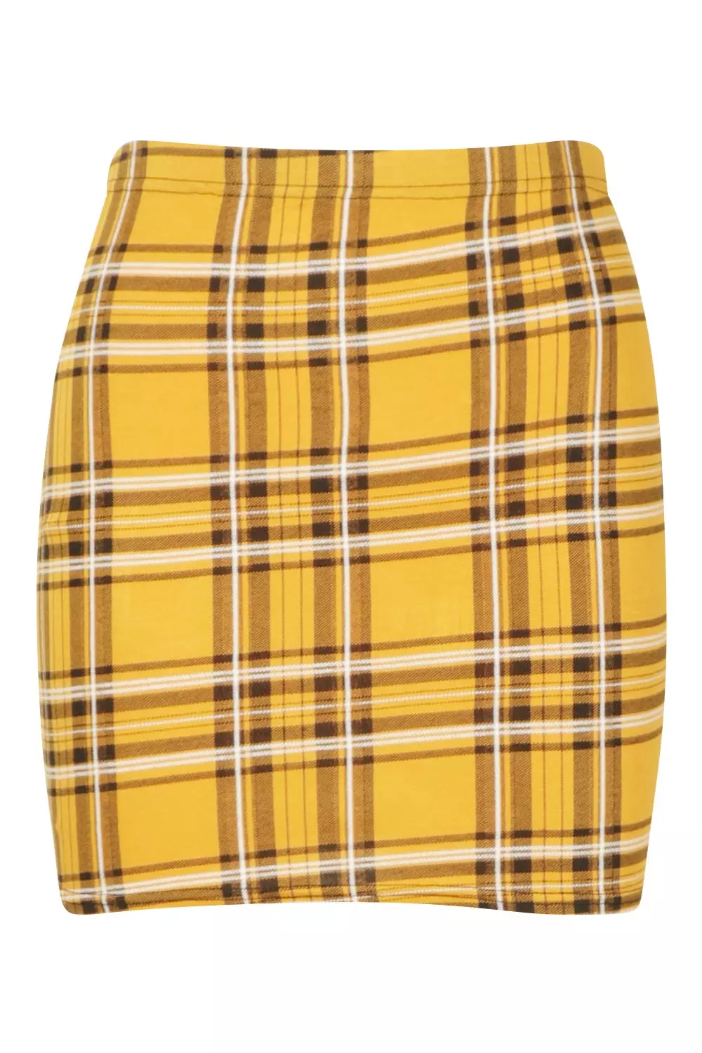 Mustard Tartan Check Basic Jersey Mini Skirt alternative image