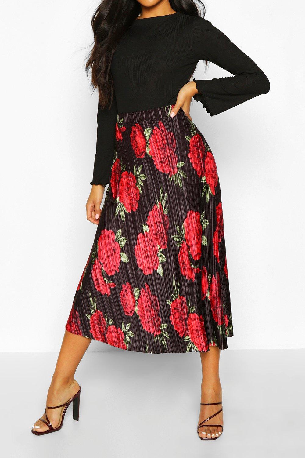 Floral midi 2025 skater skirt