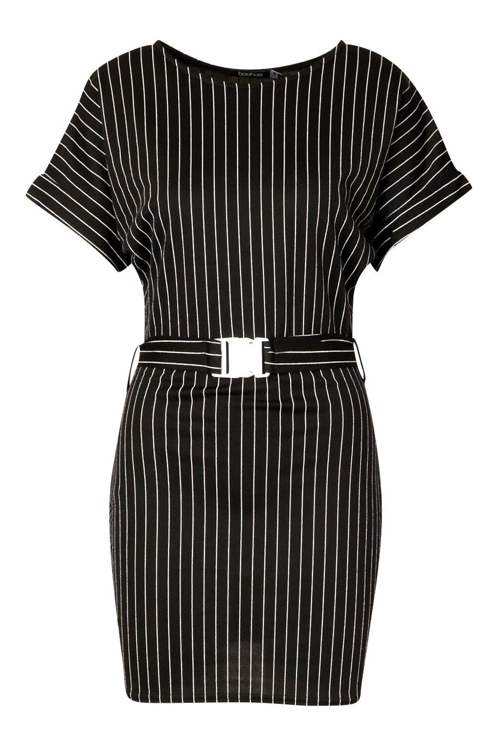 pinstripe t shirt dress