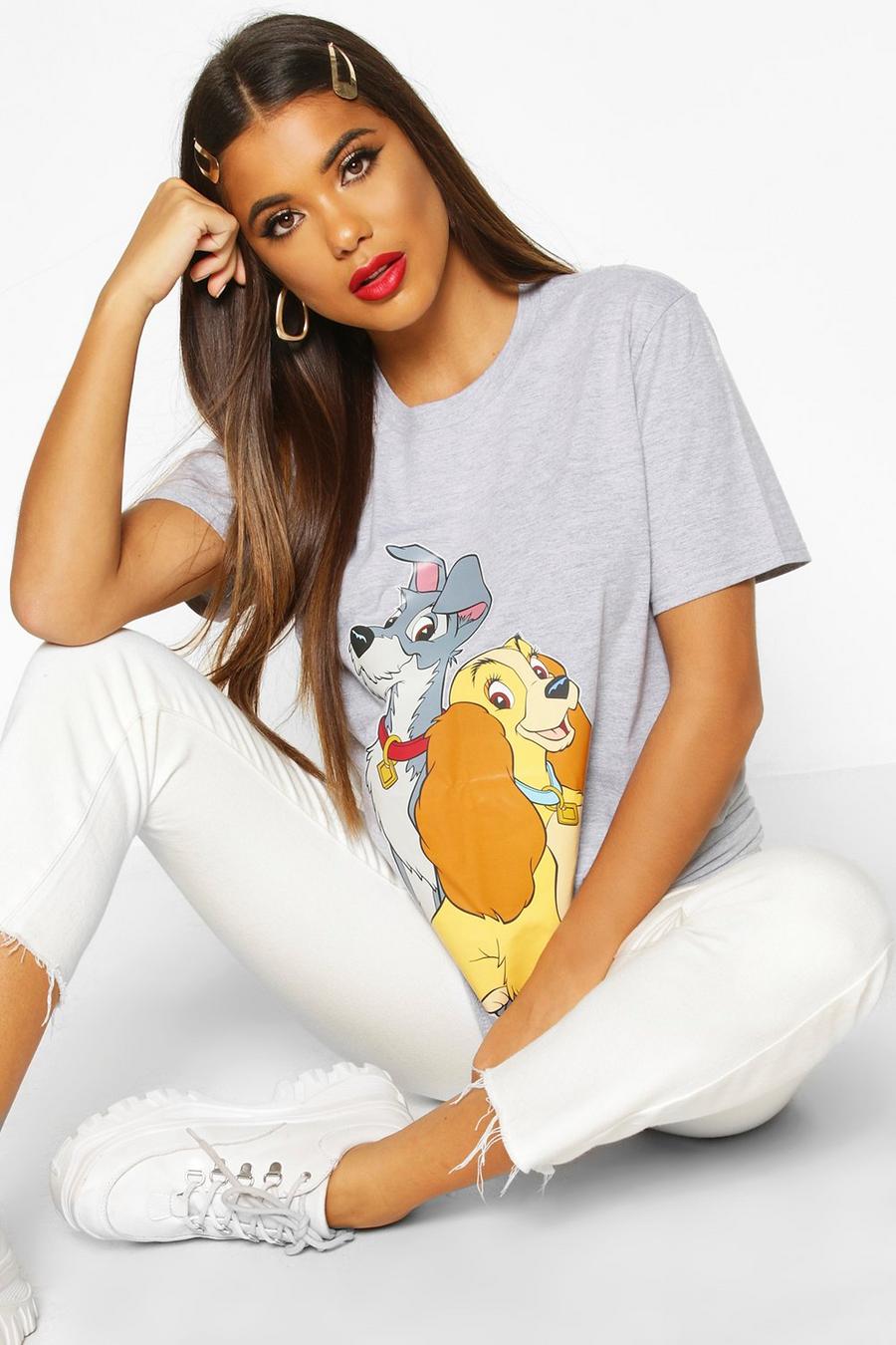 Grey Disney Lady & The Tramp Graphic T-Shirt image number 1