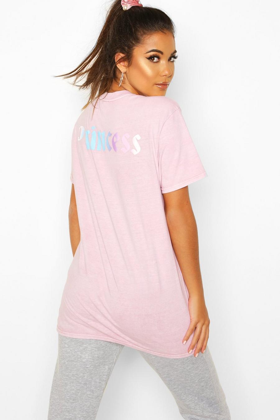 T-Shirt mit „Disney Princess“-Slogan in Washed-Optik image number 1