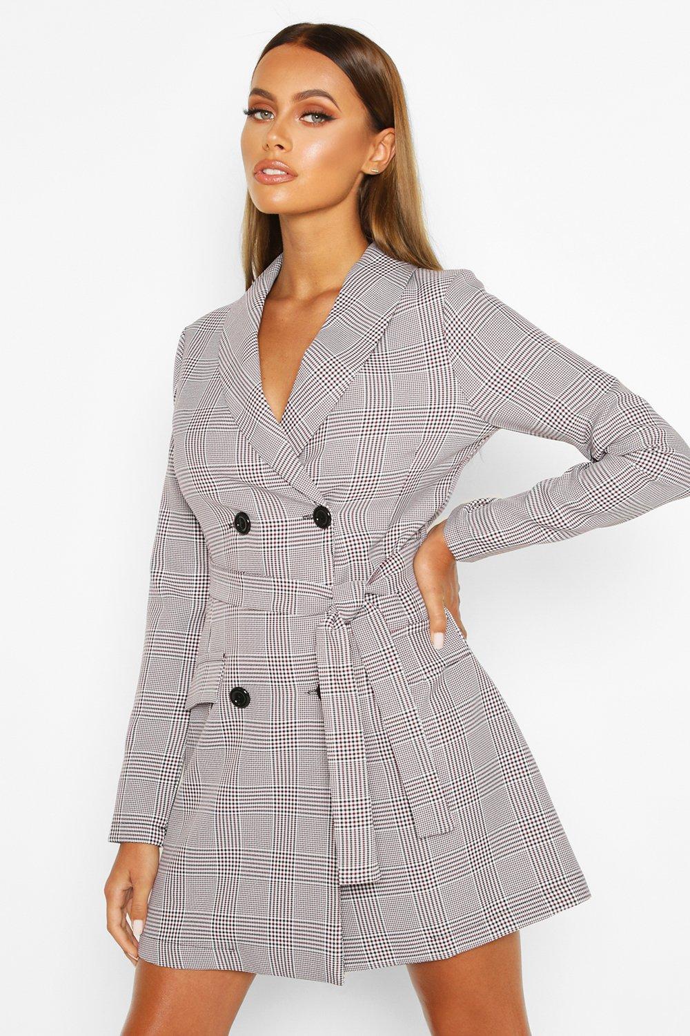 boohoo belted blazer dress