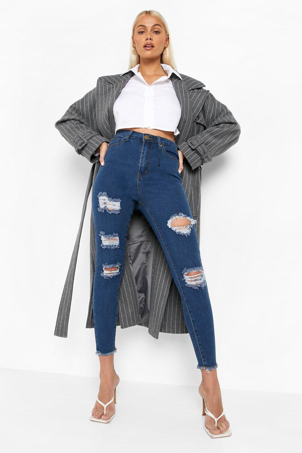 super frayed hem jeans