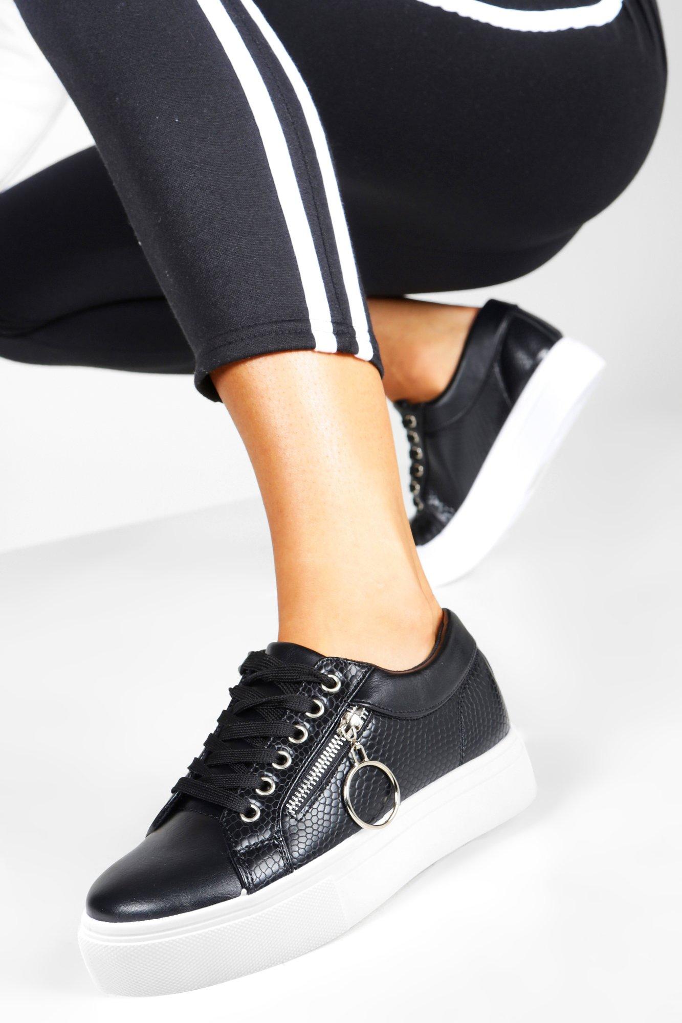 black platform trainers womens uk