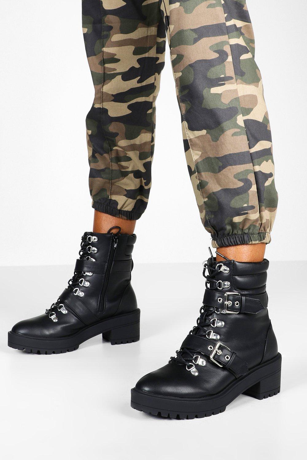 chunky military boots