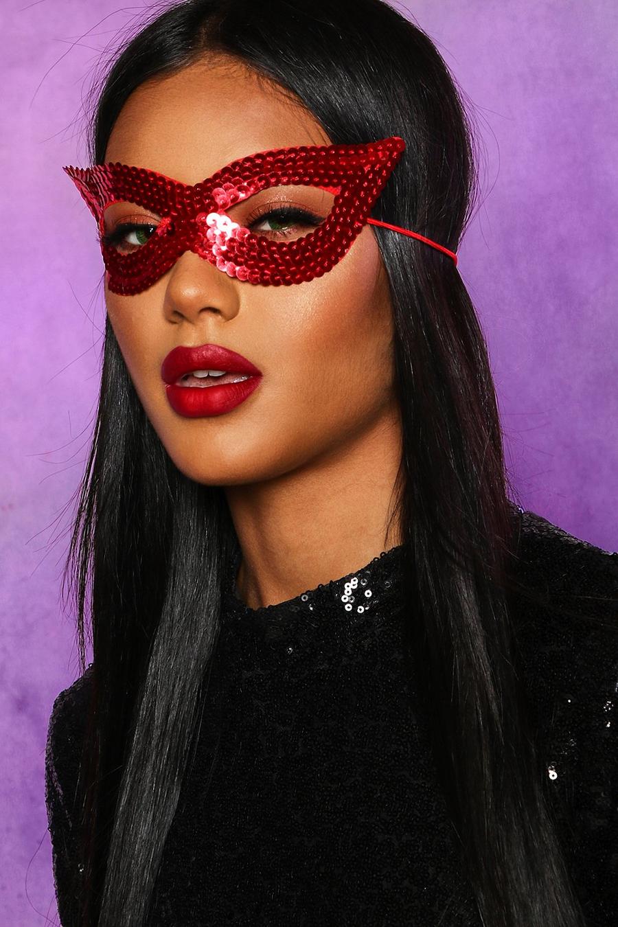Halloween-Gesichtsmaske mit Pailletten image number 1