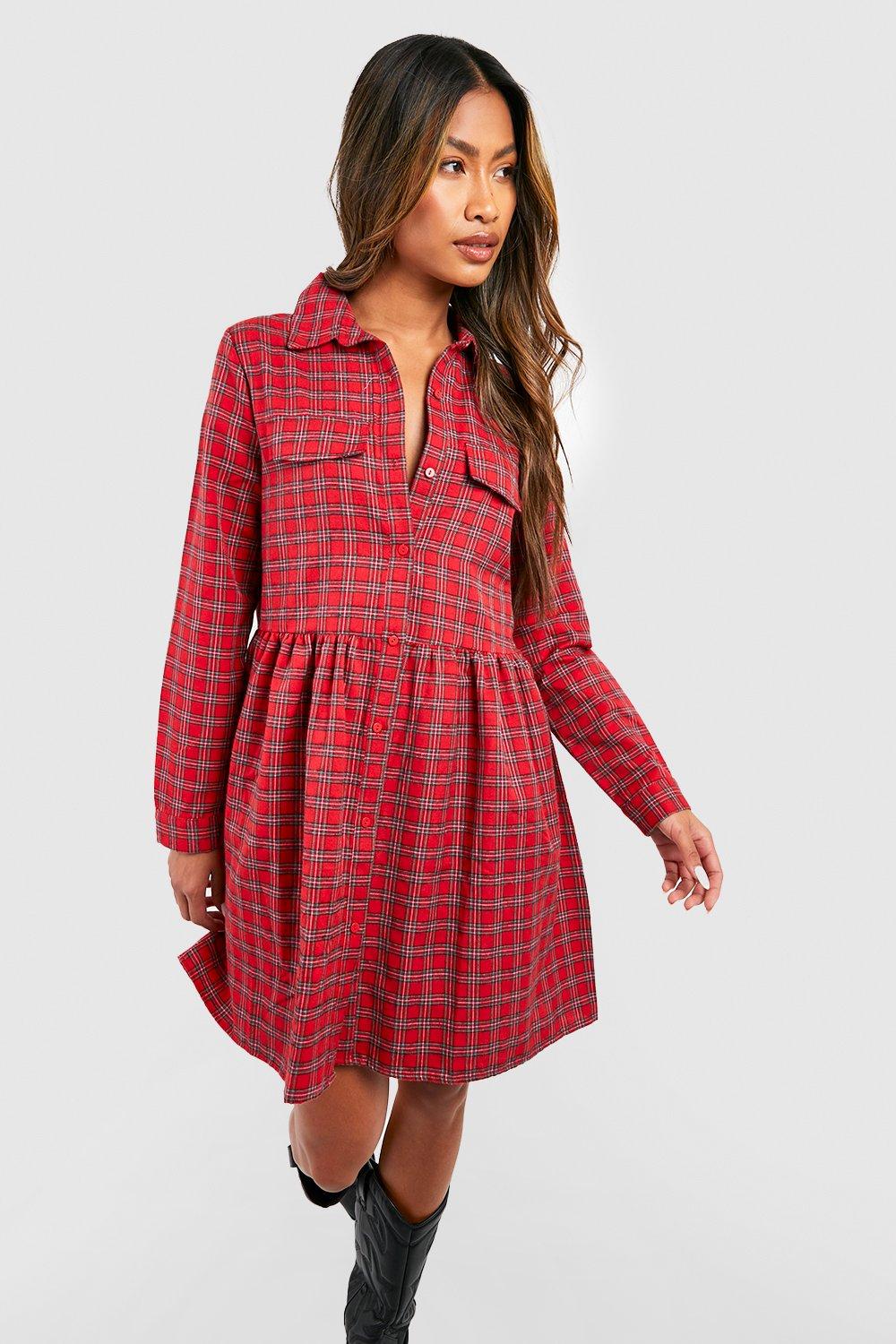 Checkered red outlet dress