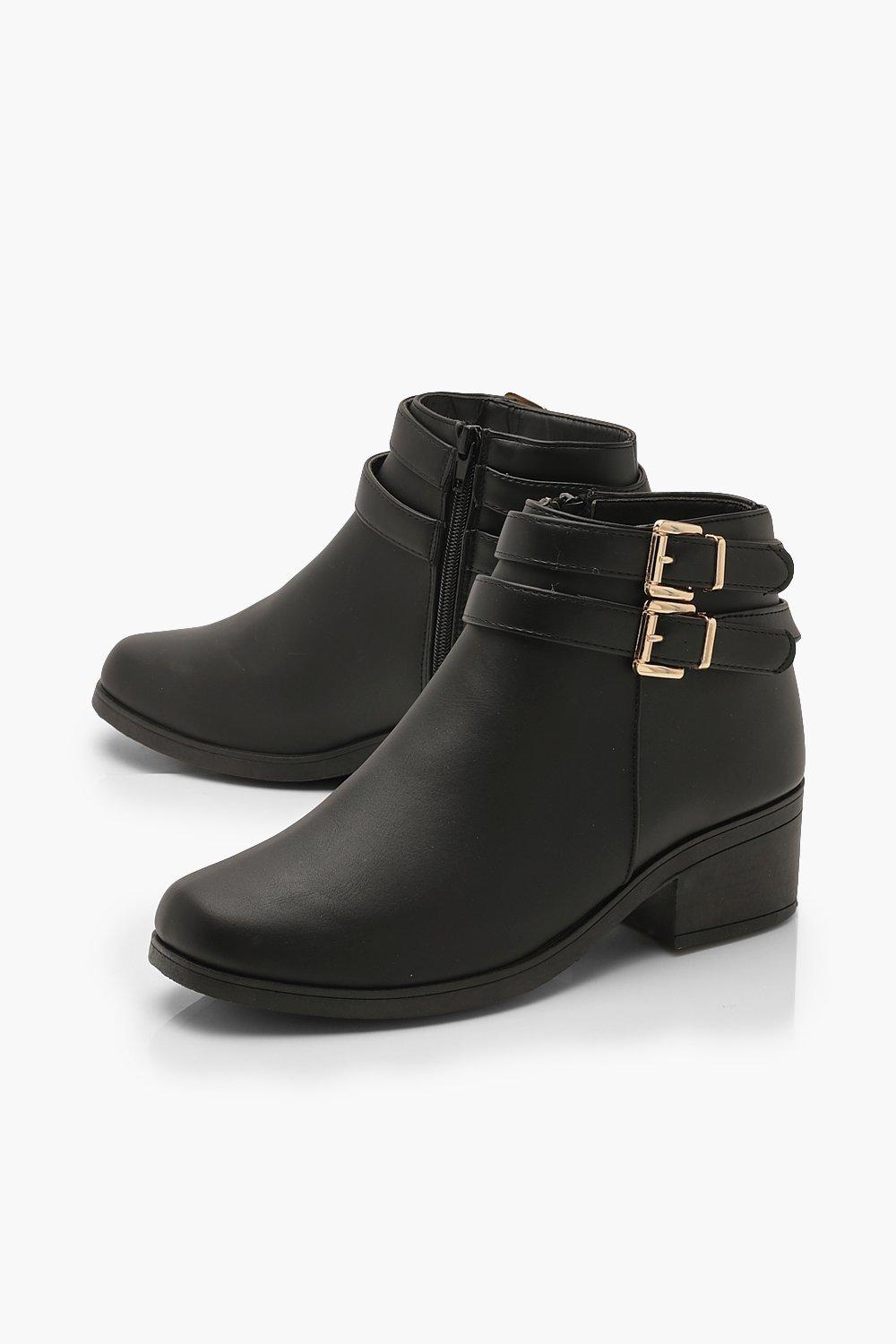 Double buckle ankle boots hotsell