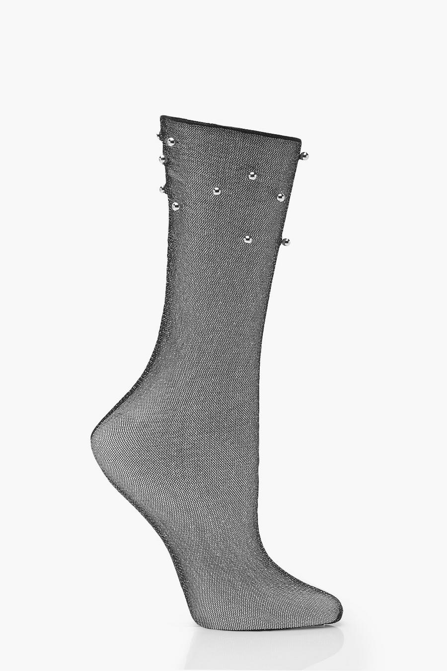Beaded Sheer Ankle Sock image number 1