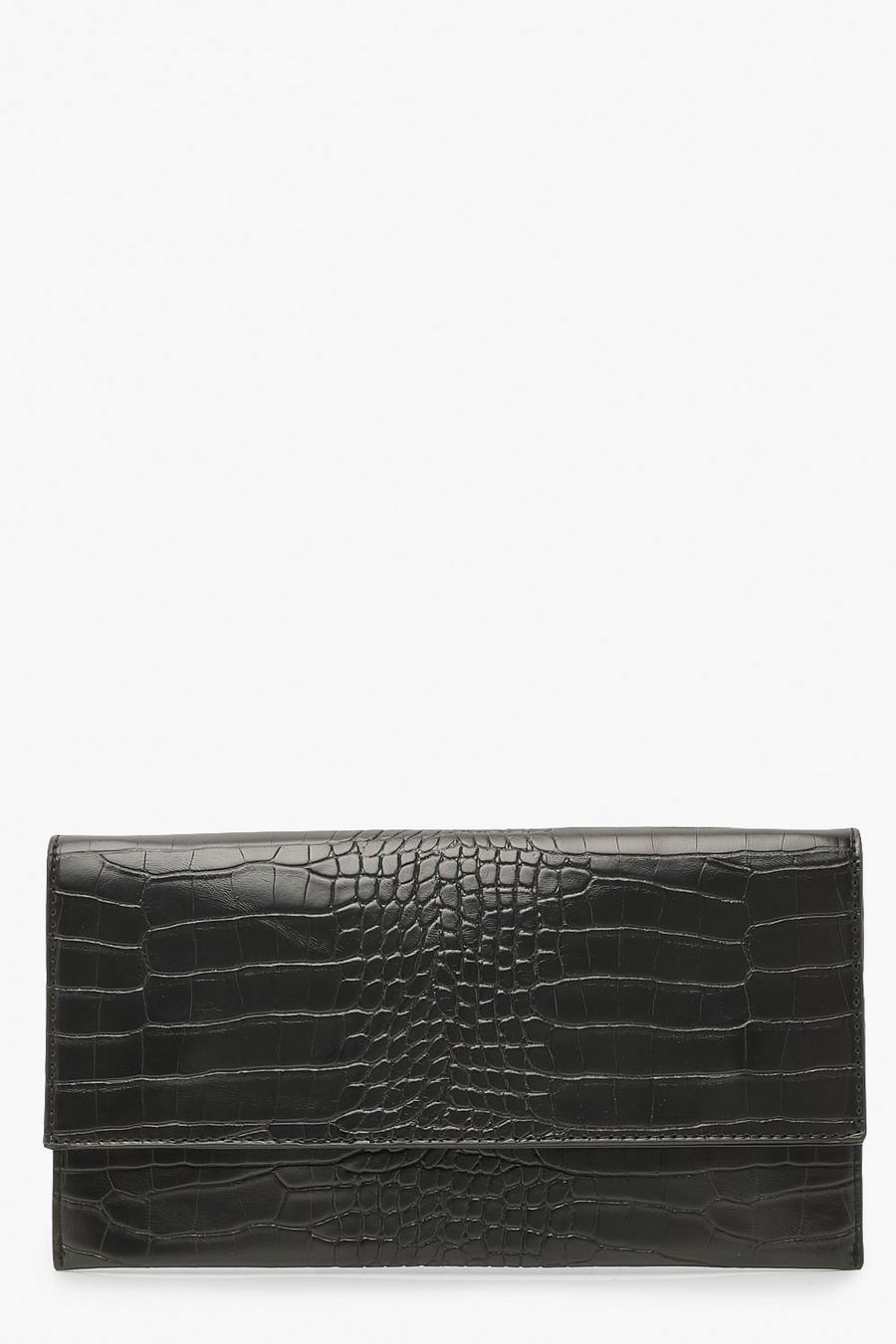 Croc Fold Over Clutch Bag & Chain image number 1