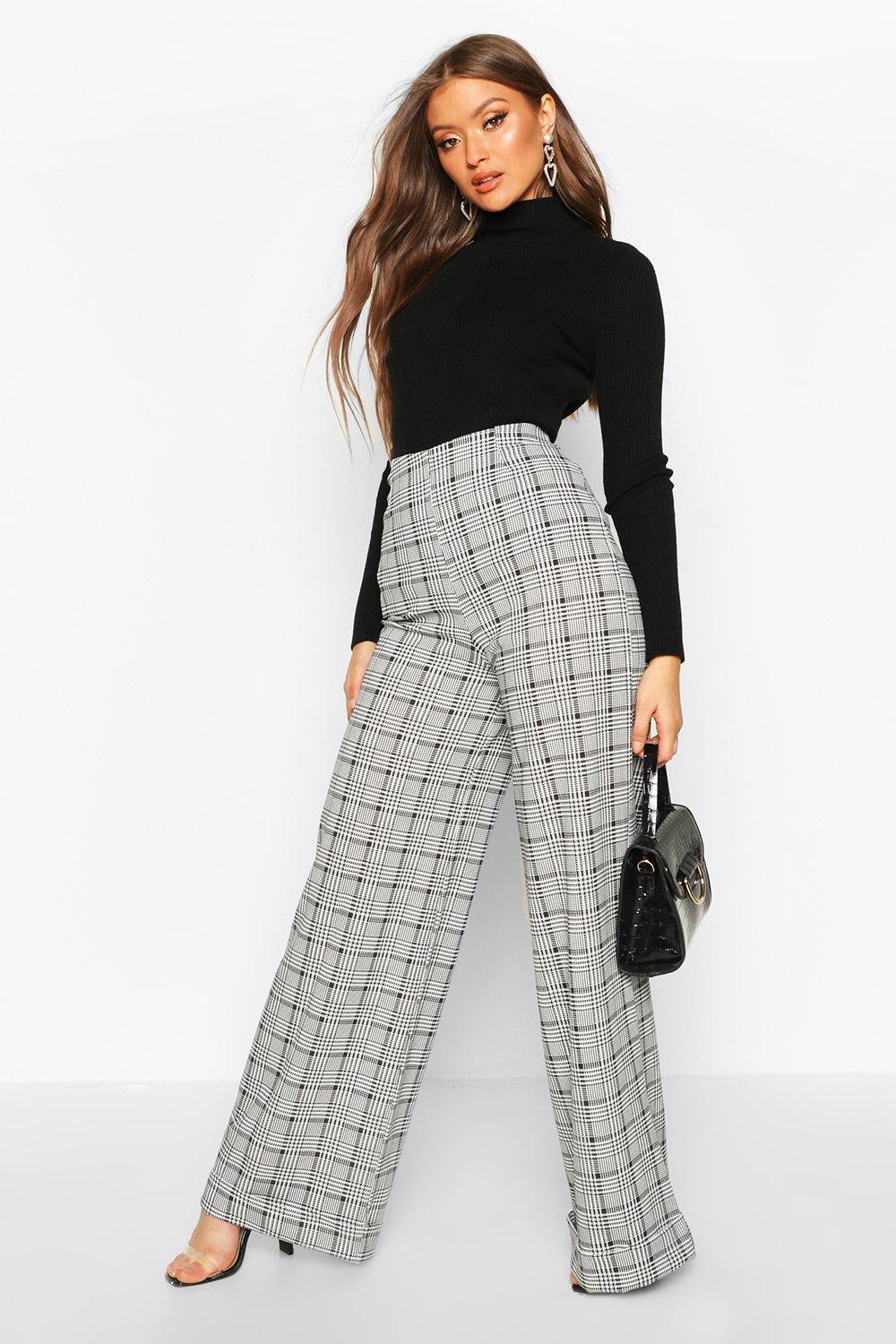 Dogtooth wide outlet leg trousers