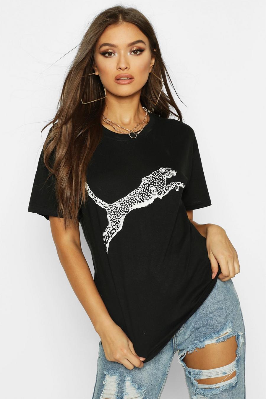 Leopardmönstrad t-shirt image number 1