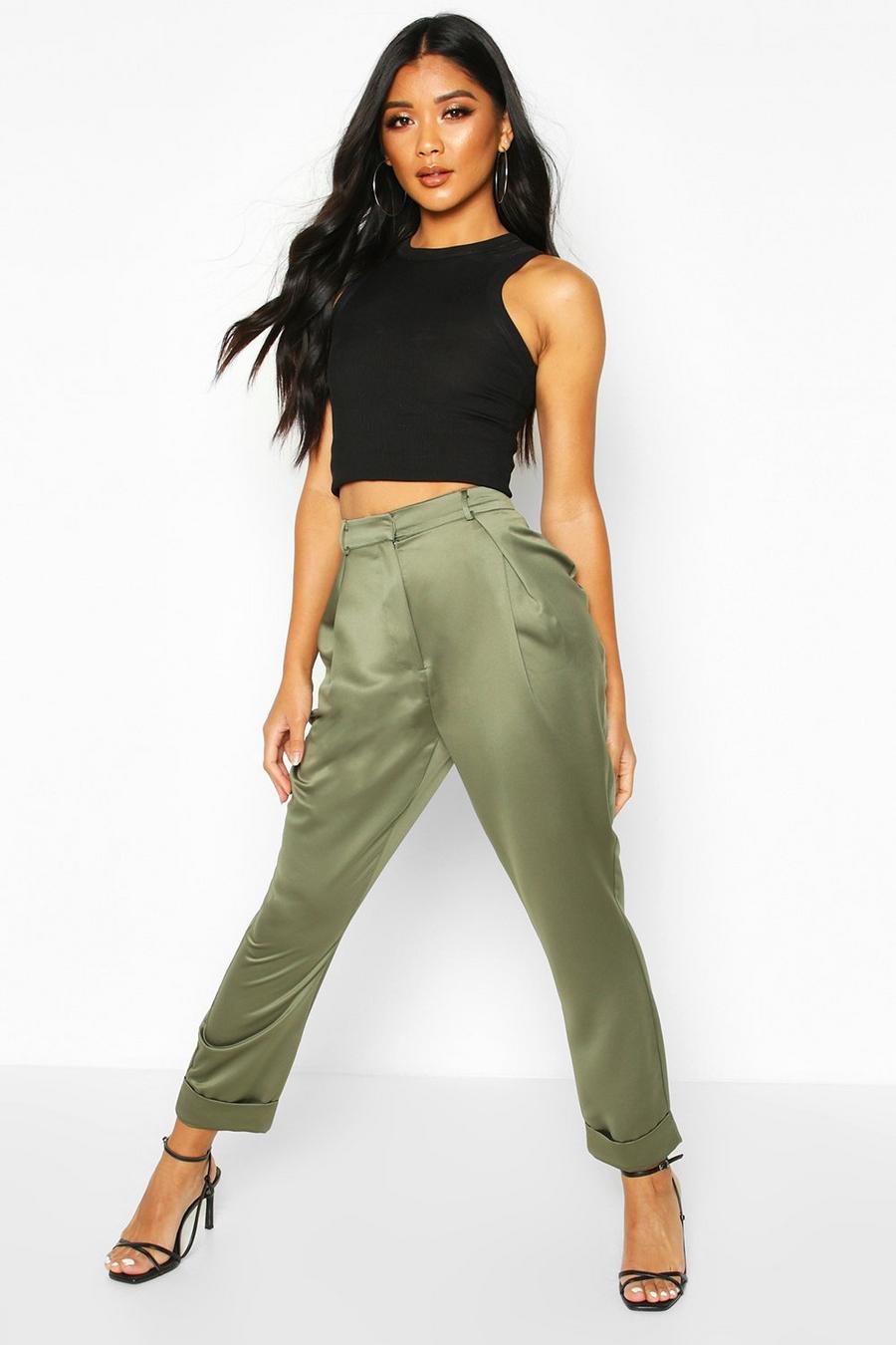 Pleat Front Turn Up Woven Pants image number 1