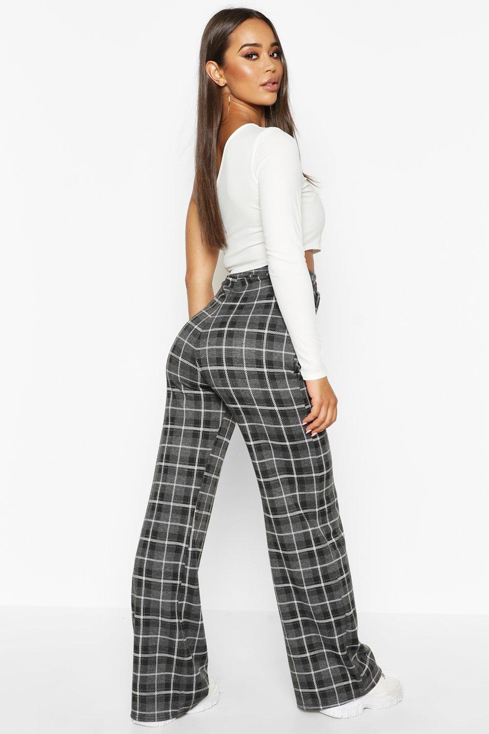 Pantalon discount quadrillé femme