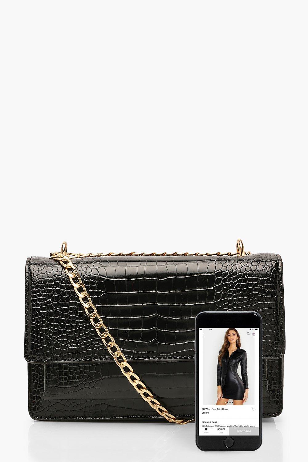 Structured black crossbody online bag