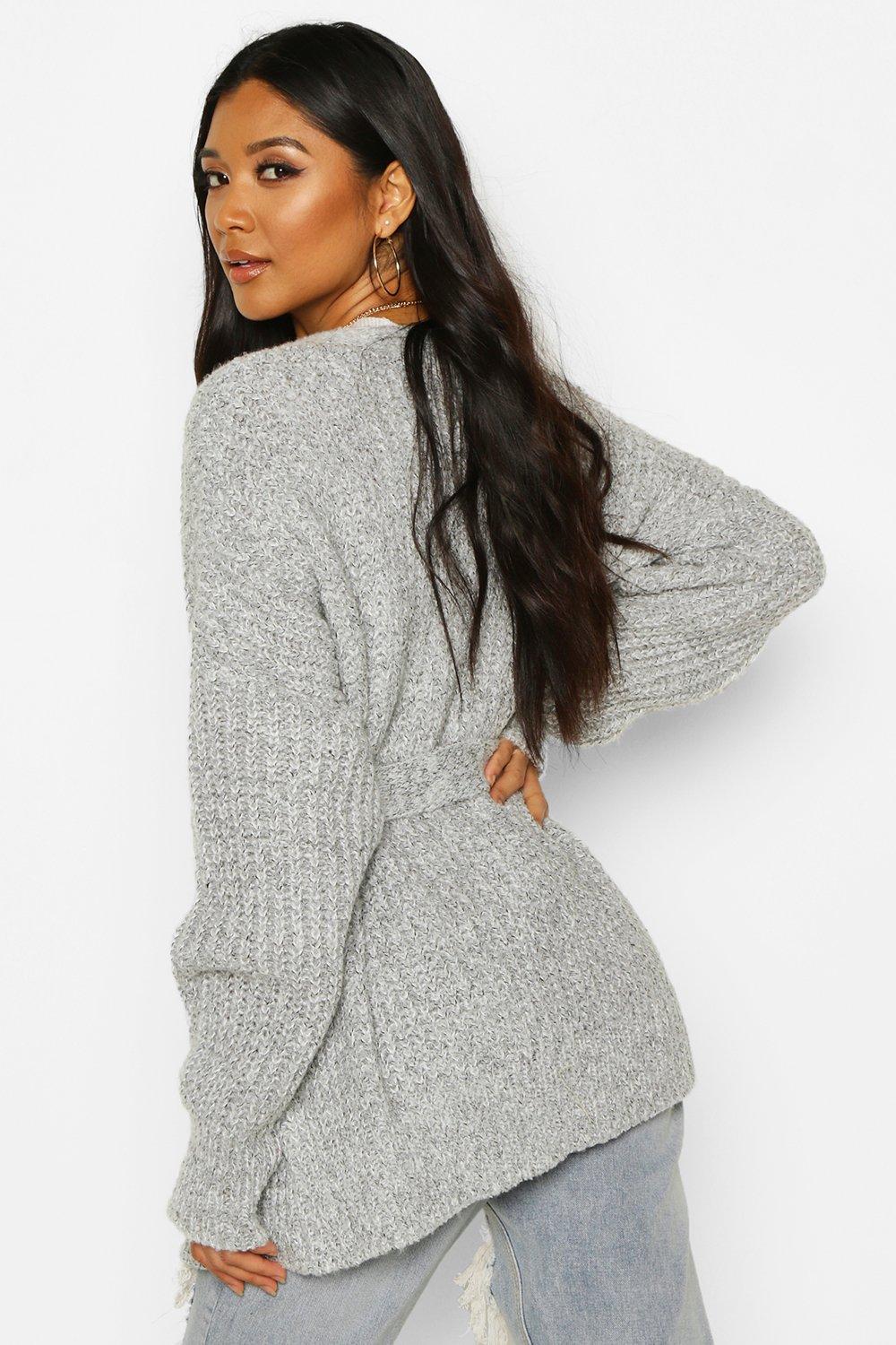 chunky belted cardigan