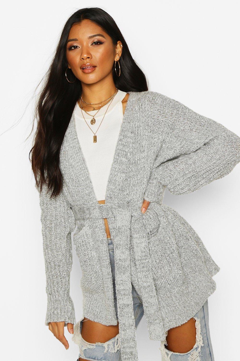 boohoo grey cardigan