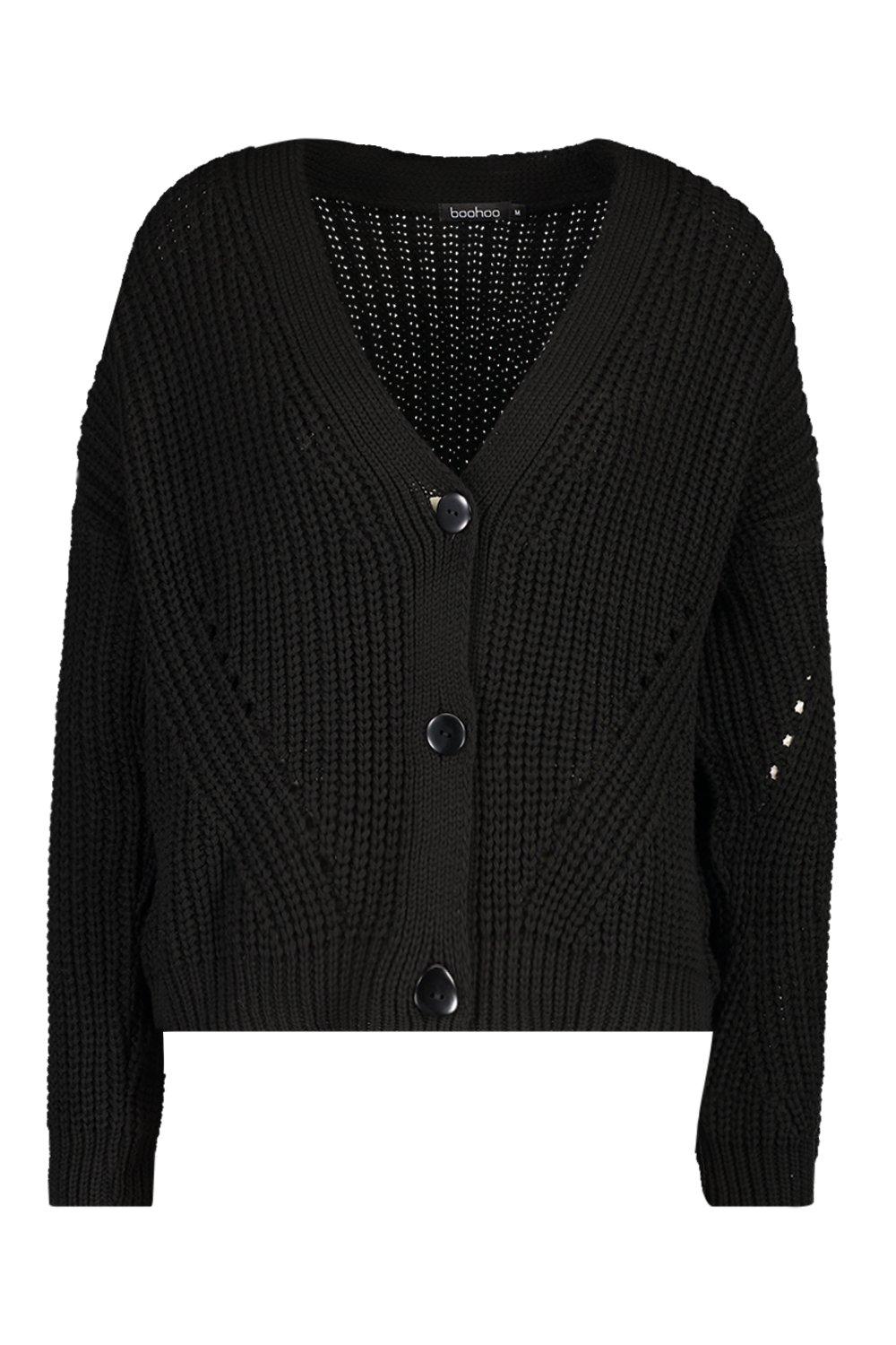 black chunky cardigan