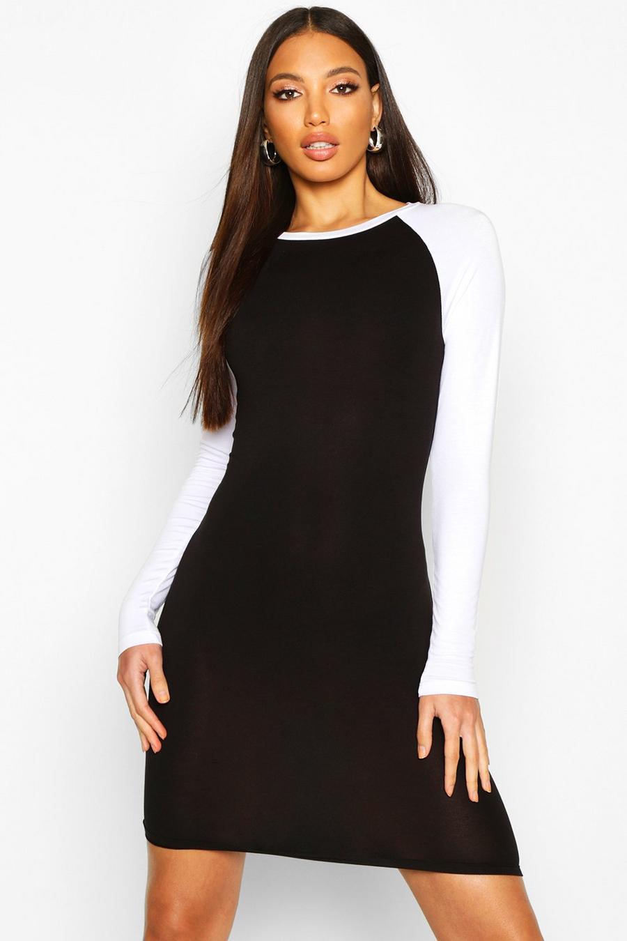 Contrast Sleeve Jersey Bodycon Dress image number 1