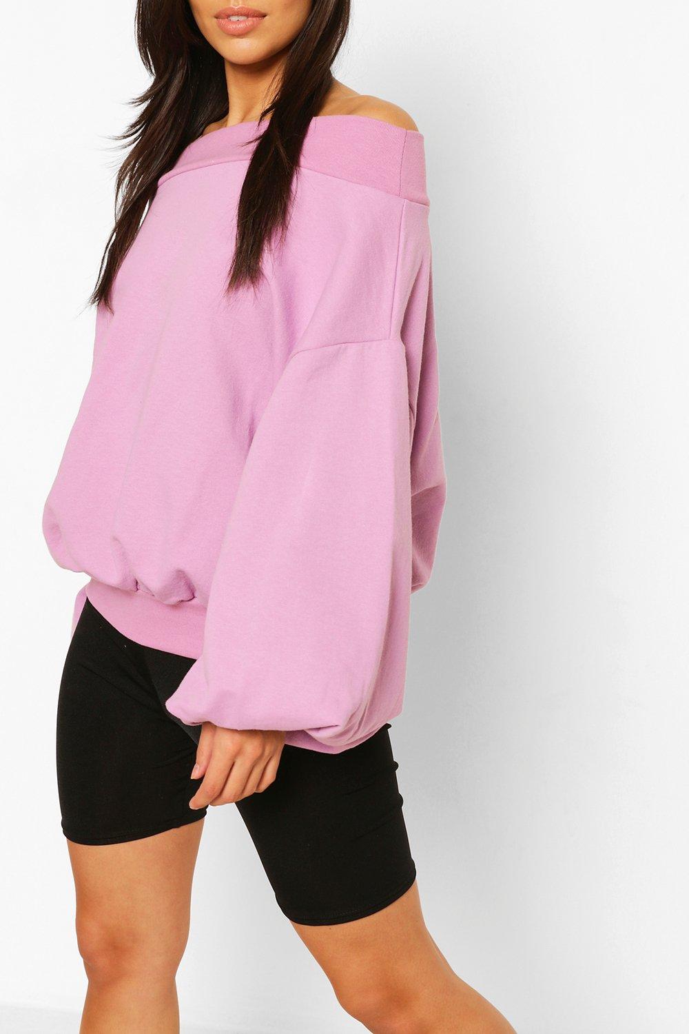 slash neck sweatshirt