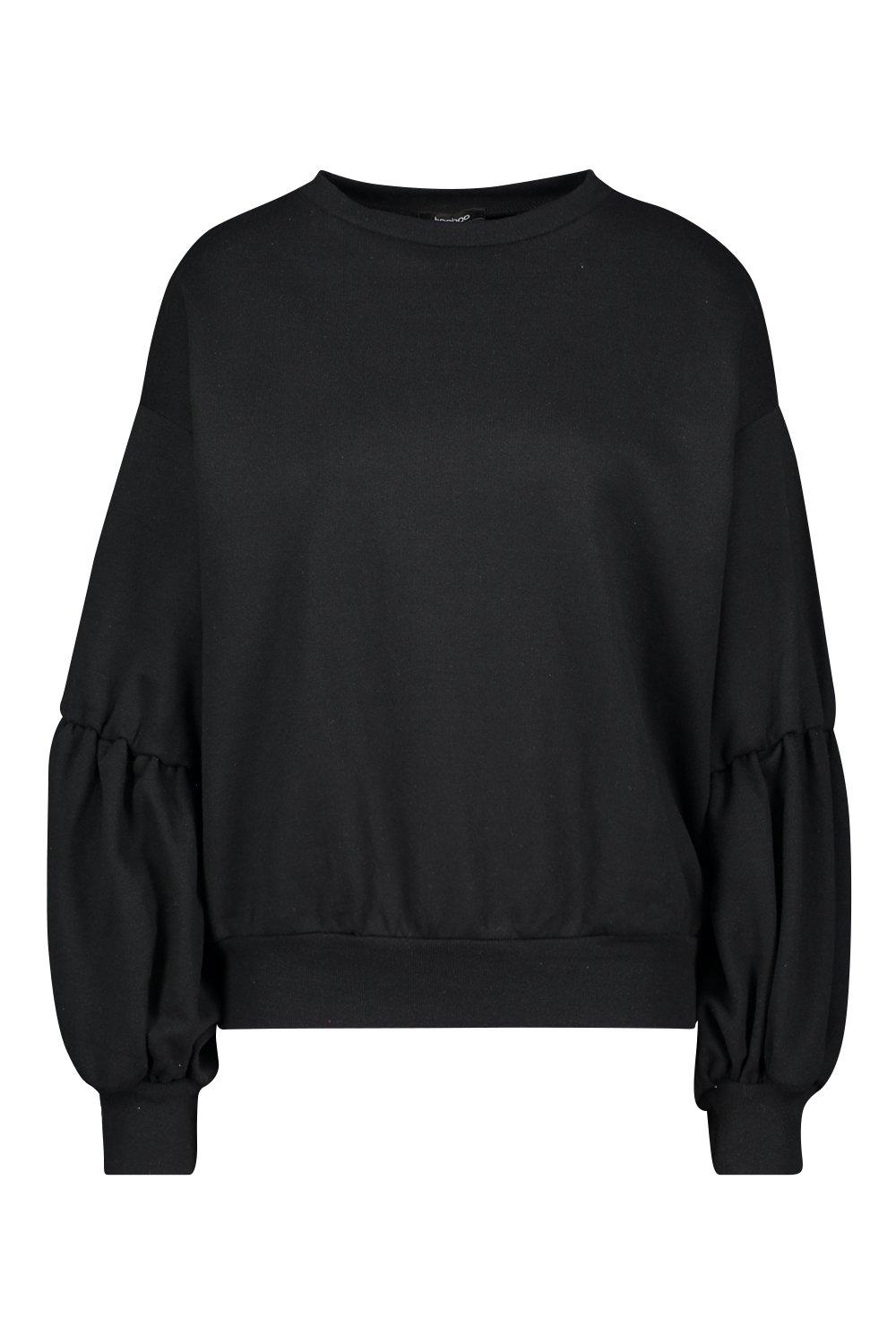 black puff sleeve sweatshirt