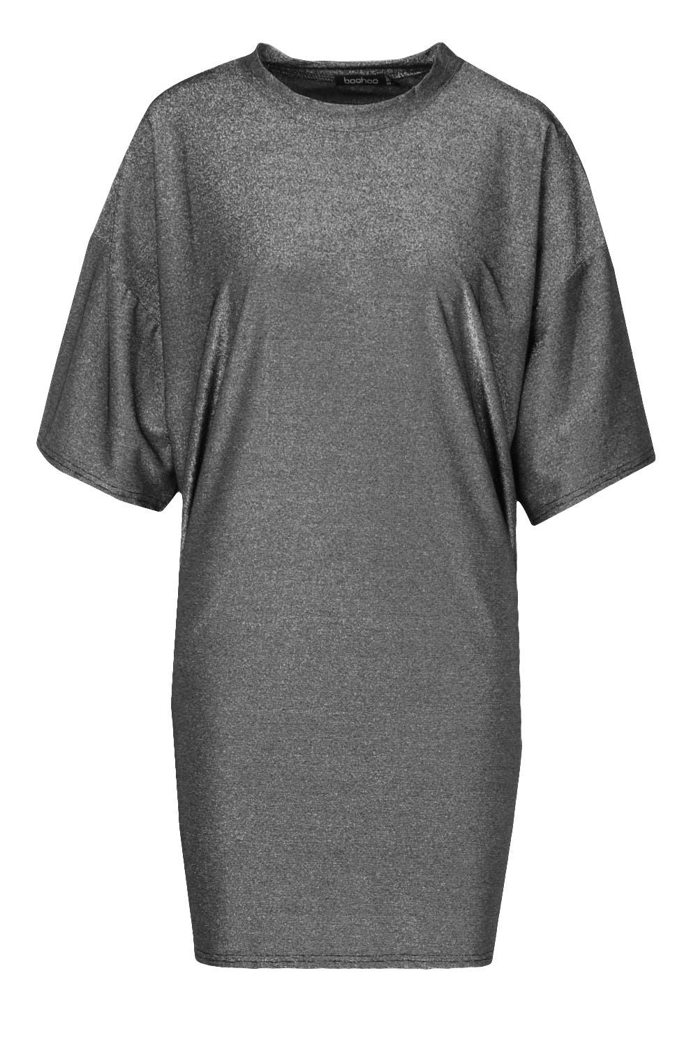 metallic t shirt dress