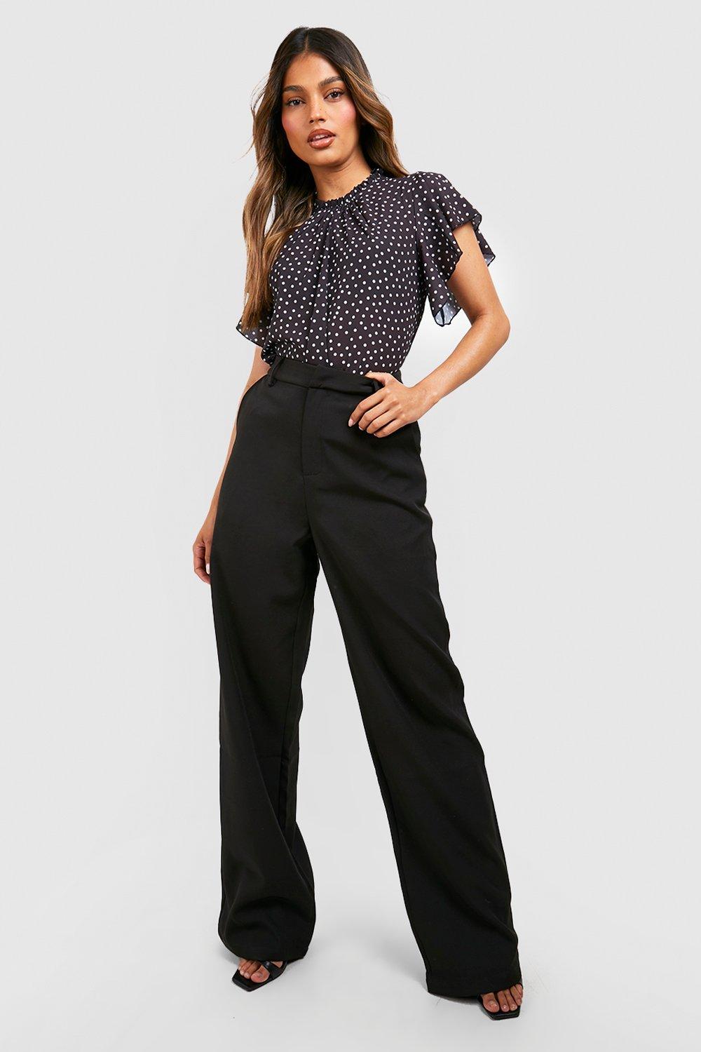 polka dot frill sleeve top