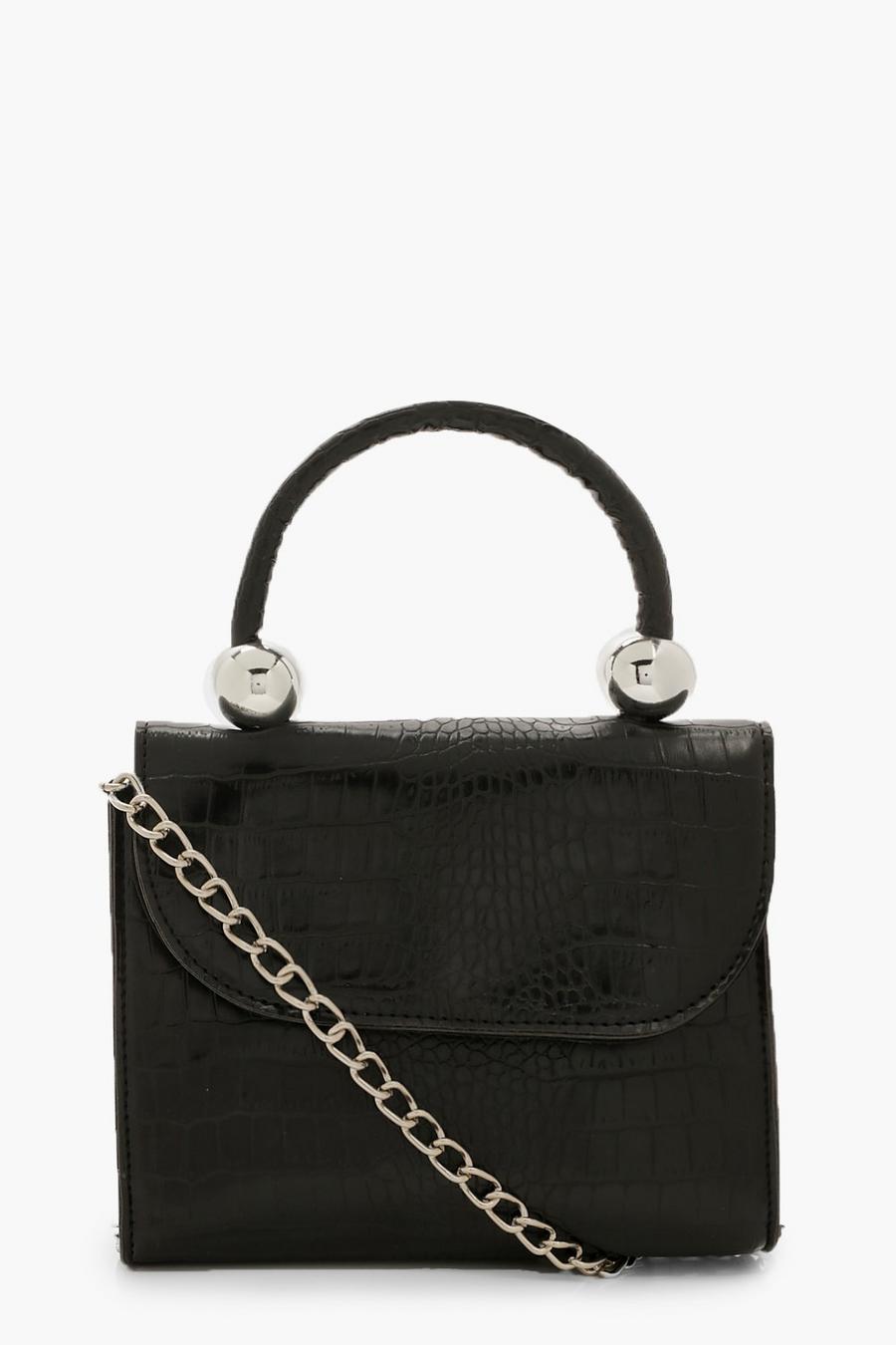 Mini Croc & Bead Structured Cross Body Bag image number 1