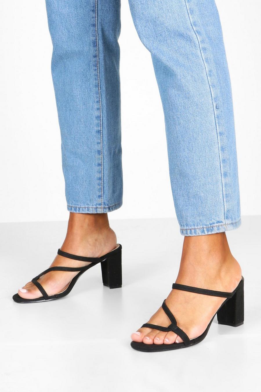 Asymmetric Strappy Low Heel Mules image number 1