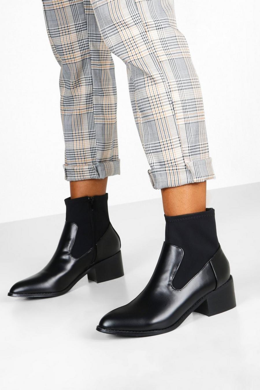 Black Sock Style Chelsea Boots image number 1