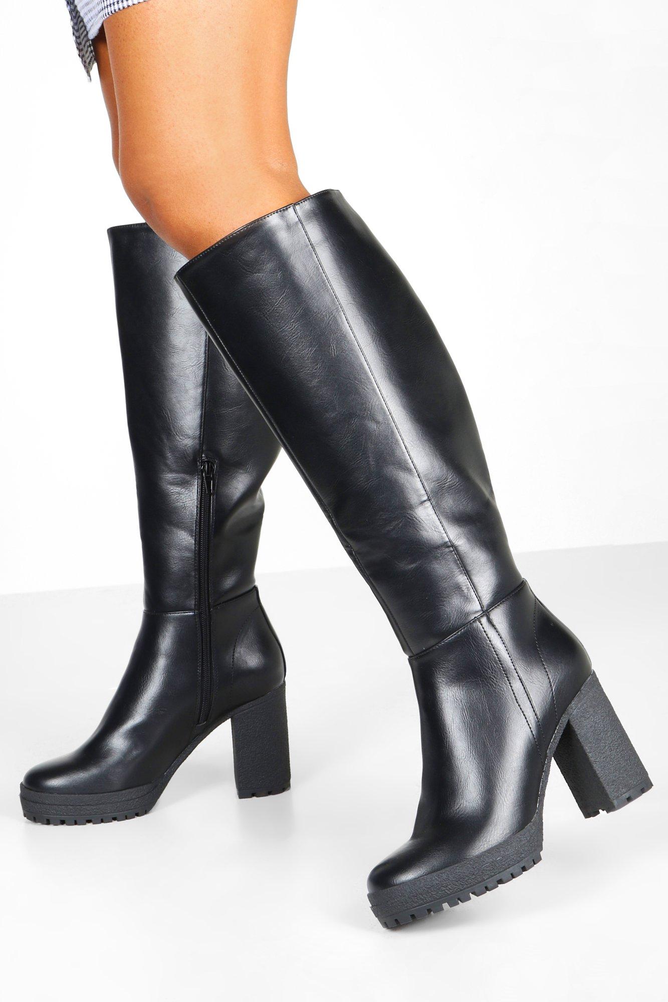 cleated over the knee boots