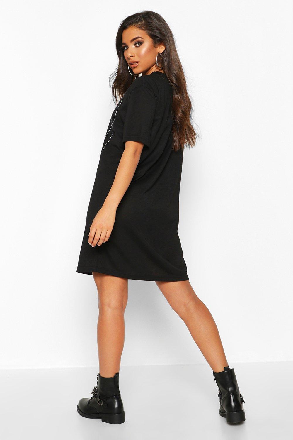 Diamante t shirt store dress