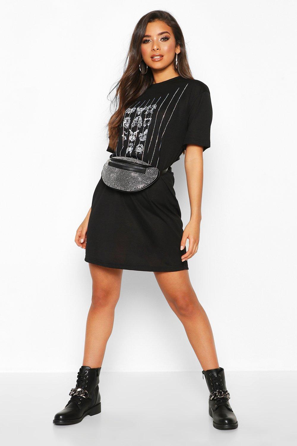 diamante t shirt dress