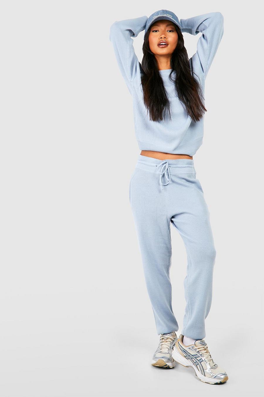 Pastel blue Knitted Tracksuit image number 1