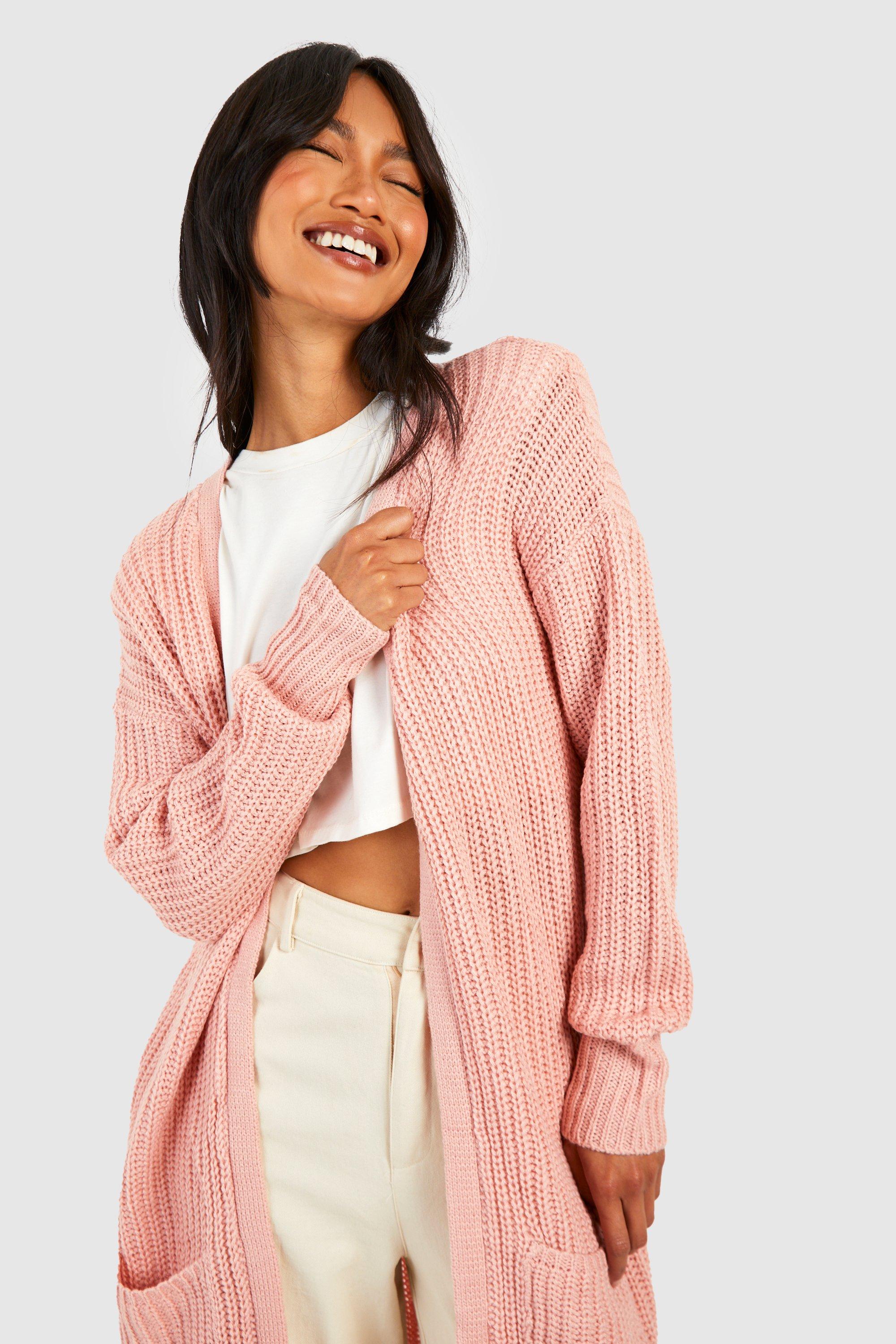 Boohoo on sale pink cardigan