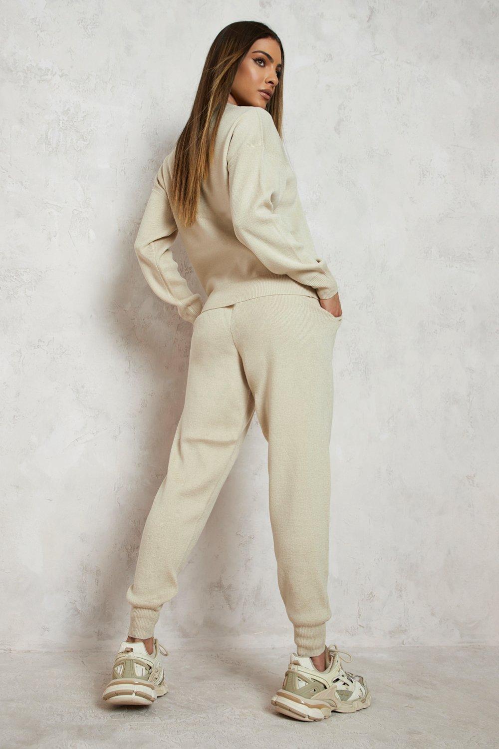 Boohoo beige online joggers