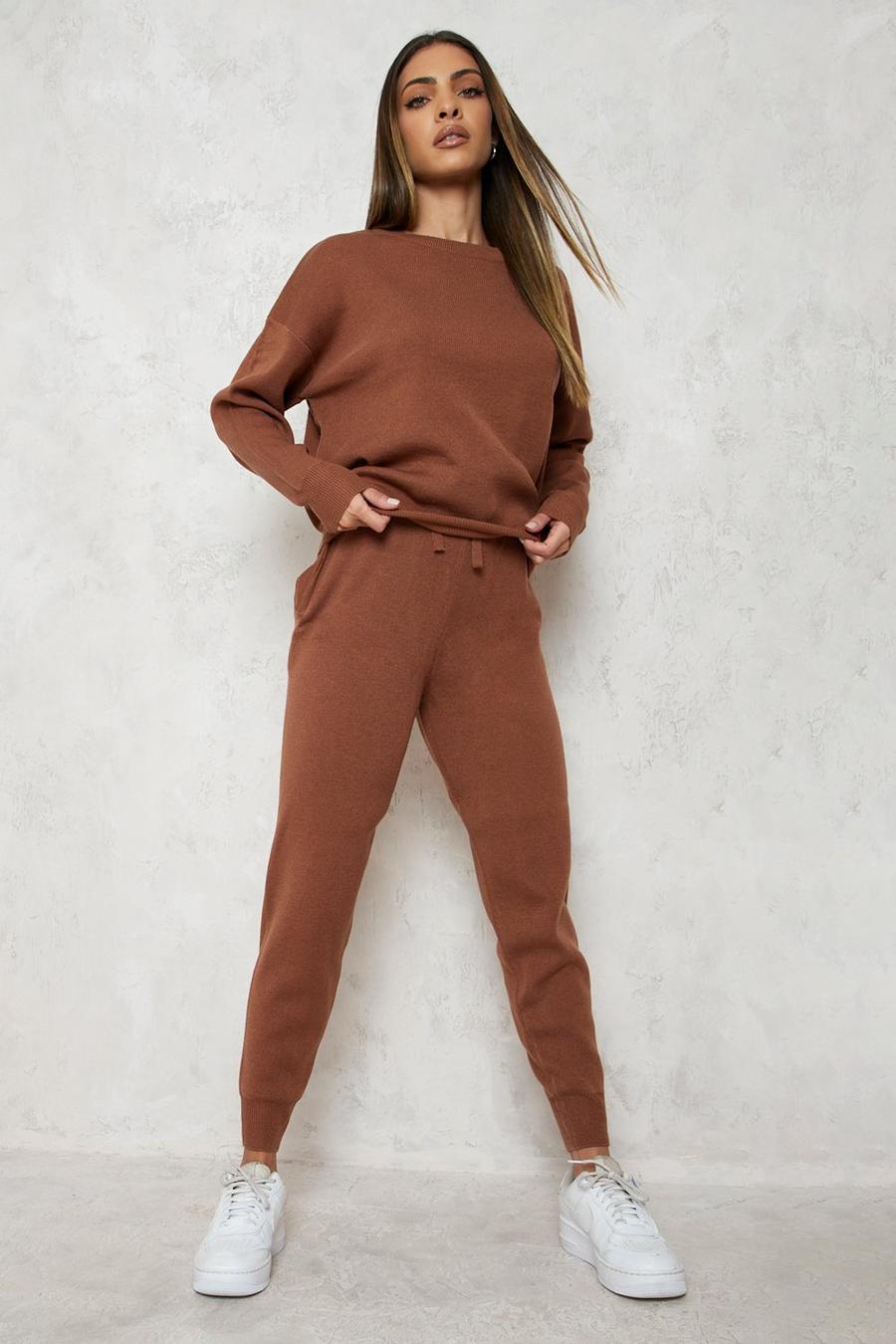 Toffee beis Knitted Tracksuit