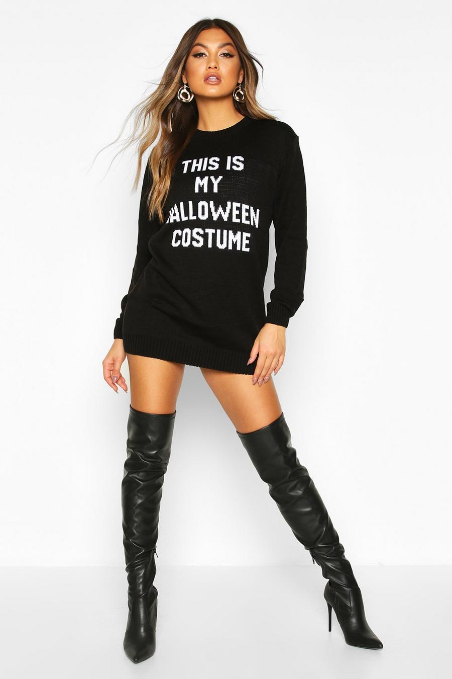 Black This Is My Halloween Costume Jumper Dress image number 1