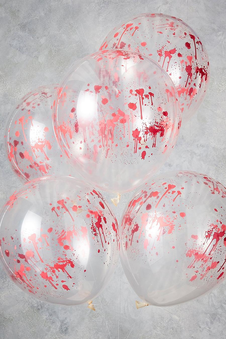 Pack de 5 globos de Halloween con manos sangrientas, Claro image number 1